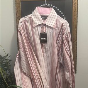 Red and White Striped Dress Shirt